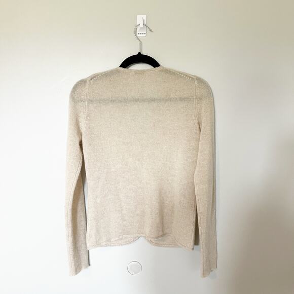 New Scotland cashmere beige oatmeal button up cardigan women’s small - Picture 2 of 8
